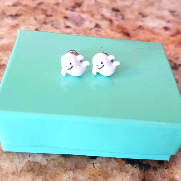 Baby Ghost Stud Earrings - Picture 3 of 3